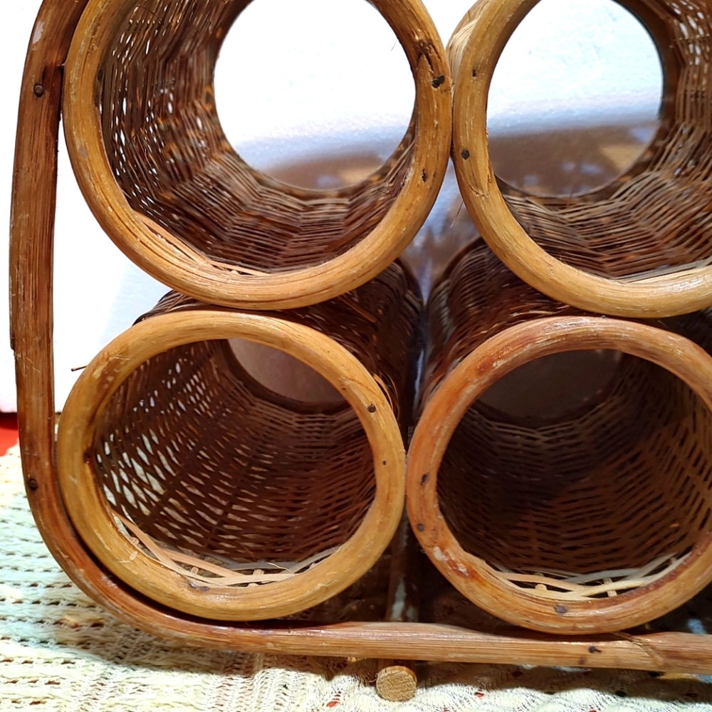 Bamboo table wine rack - Picture 2 of 10